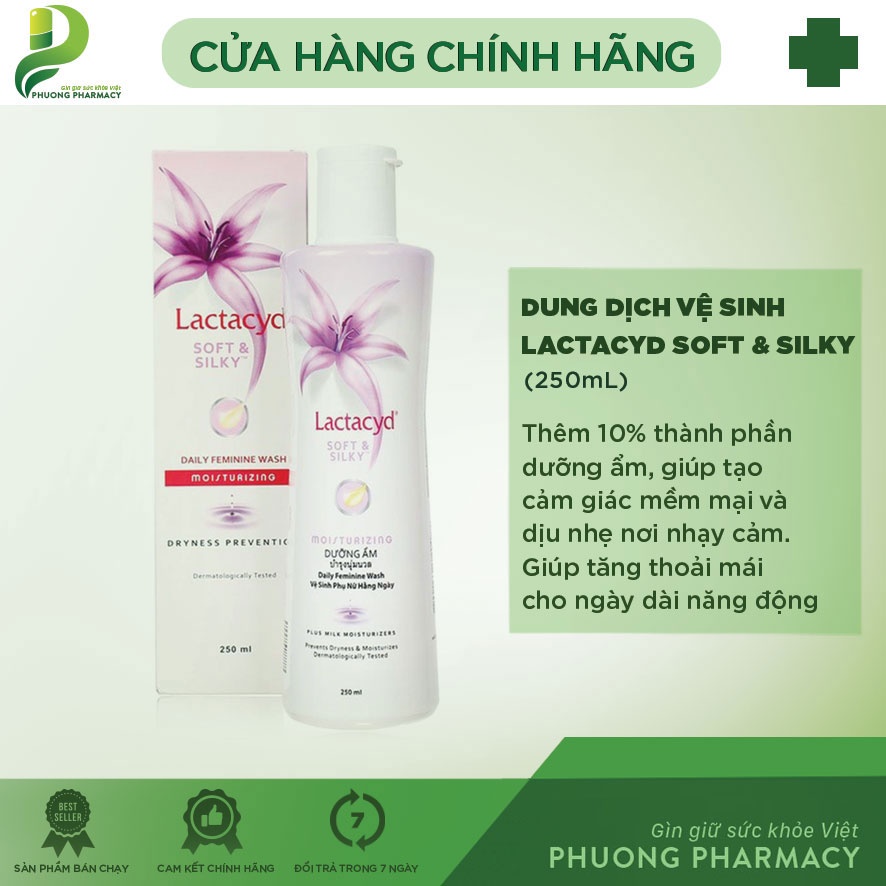 Dung dịch vệ sinh Lactacyd Soft &amp; Silky 250ml