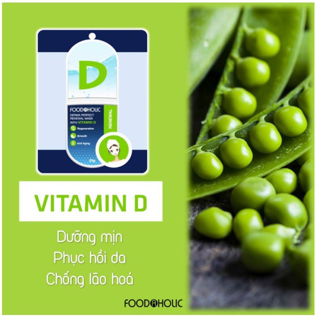 Mặt nạ Vitamin D dịu da, dưỡng ẩm Foodaholic Derma Perfect Renewal Mask With VITAMIN D 23g