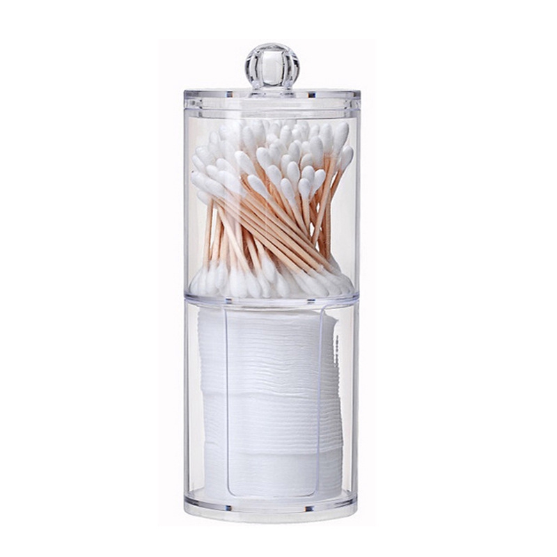 1 Pc Transparent Acrylic Cotton Swabs Stick Organizer/ Multifunctional Cosmetic Display Make Up Pads Storage Box