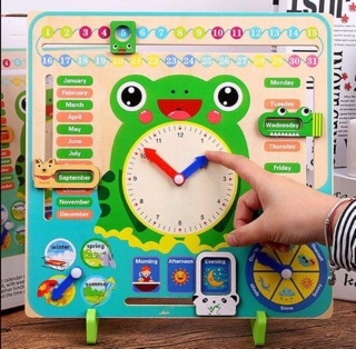 Đồng hồ gỗ đa năng 3in1