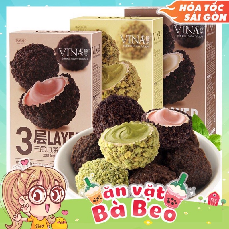 Bánh Socola nhân chảy 3 lớp Franzzi , OREO socola nhân chảy siêu ngon 3 Vị Sữa Chua, Matcha, Dâu Hộp 100g HOT