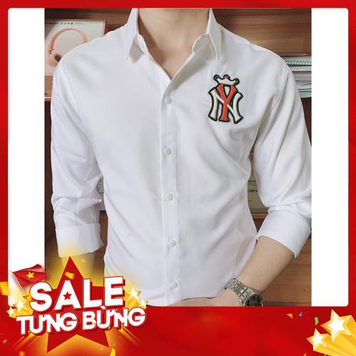 ÁO SƠ MI NAM TRẮNG HỌA TIẾT THÊU NỔI chất vải loại 1 -Hàng nhập khẩu