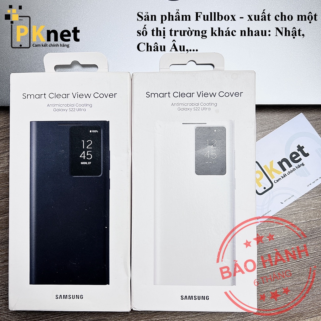 Bao da S22 Ultra Smart Clear View Cover  Chính Hãng Samsung Việt Nam, Fullbox, Nguyên Seal, bảo hành lỗi 1 đổi 1