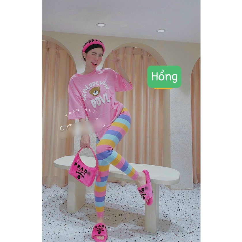 Set bộ thun cầu vồng chất liệu cao cấp, vải cotton mềm mại, thoáng mát, trẻ trung - 𝑲𝒉𝒐 𝒔𝒊̉ 𝑺𝒂̀𝒊 𝑮𝒐̀𝒏 | BigBuy360 - bigbuy360.vn