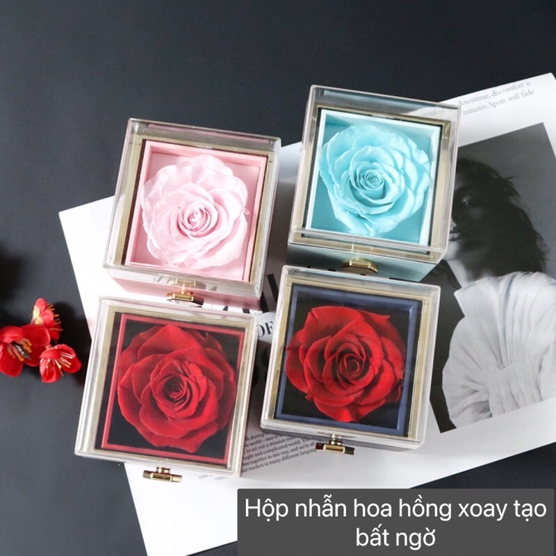 Hộp nhẫn hoa hồng xoay tạo bất ngờ cho buổi tỏ tình hoặc cầu hôn hot tiktok