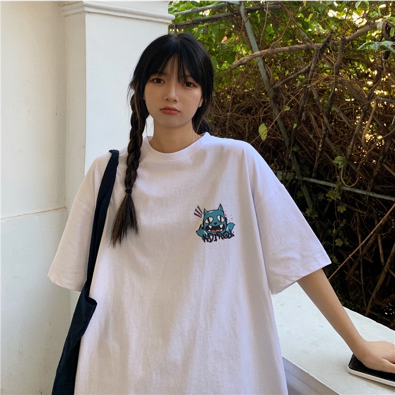 Áo Thun Nữ Ngắn Tay In Hình Phong Cách Hàn Quốc