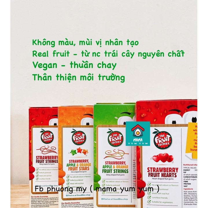 Date 8,10/2023 Kẹo Dẻo Trái Cây nguyên chất Mềm Fruit Factory, Fruitbowl Cho Bé Từ 1 Tuổi