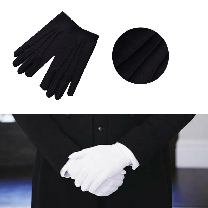 Găng tay Tuxedo mỏng màu trắng đen dùng để hóa trang đồng xu trang trọng cho nam