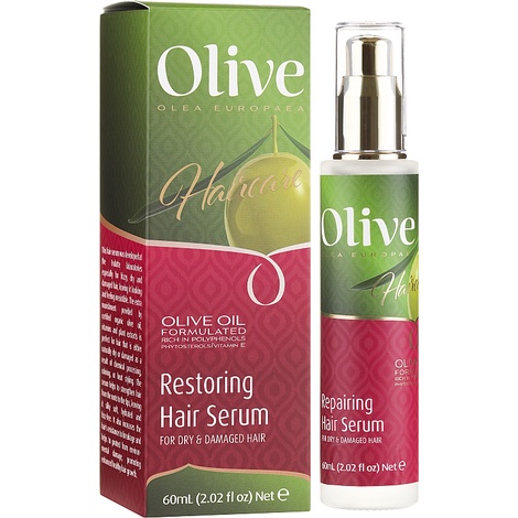 Tinh chất phục hồi tóc hư tổn Spa Pharma Olive Restoring Hair Serum for Dry &amp; Damaged Hair 60ml