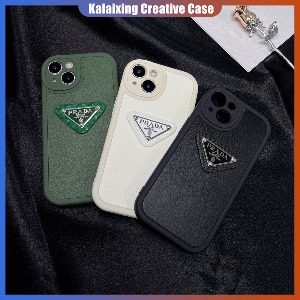 Ốp Điện Thoại Da In Logo Prada Sang Trọng Cho iPhone 14 Pro Max 14 Plus 13 12 11 Pro Max Xs Max Xr X Xs