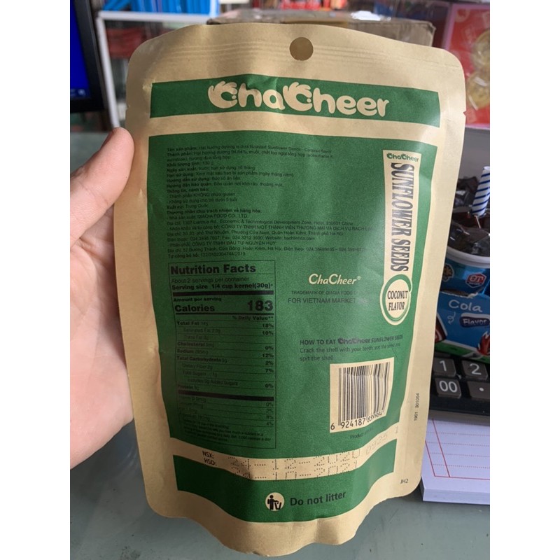 ( Date mới ) Hạt Hướng Dương Chacheer 130g Vị dừa