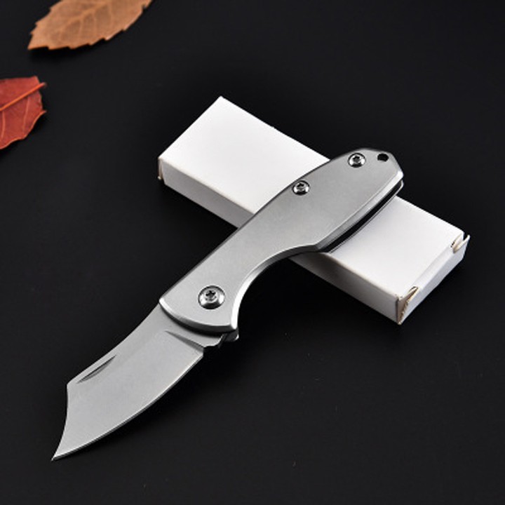 Dao phượt gấp gọn lưỡi rìu fulltan có móc khóa kim loại cao cấp HUTI KNIFE Rìu INOX