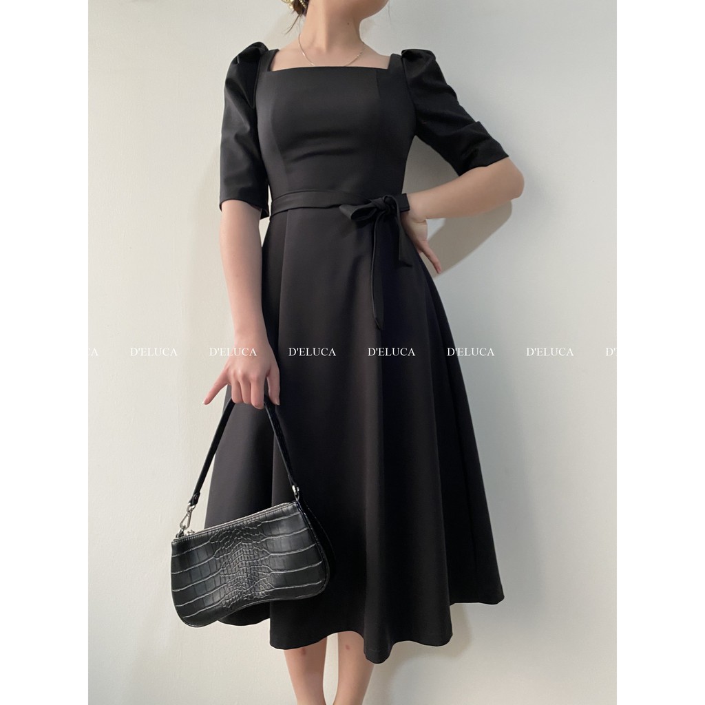 [Hình+Video Thật] Váy Cổ Vuông Tay Phồng Chất Liệu Tuytsi Hàn Cao Cấp Dáng Xòe Dành Cho Nàng Đi Tiệc Đi Chơi | BigBuy360 - bigbuy360.vn