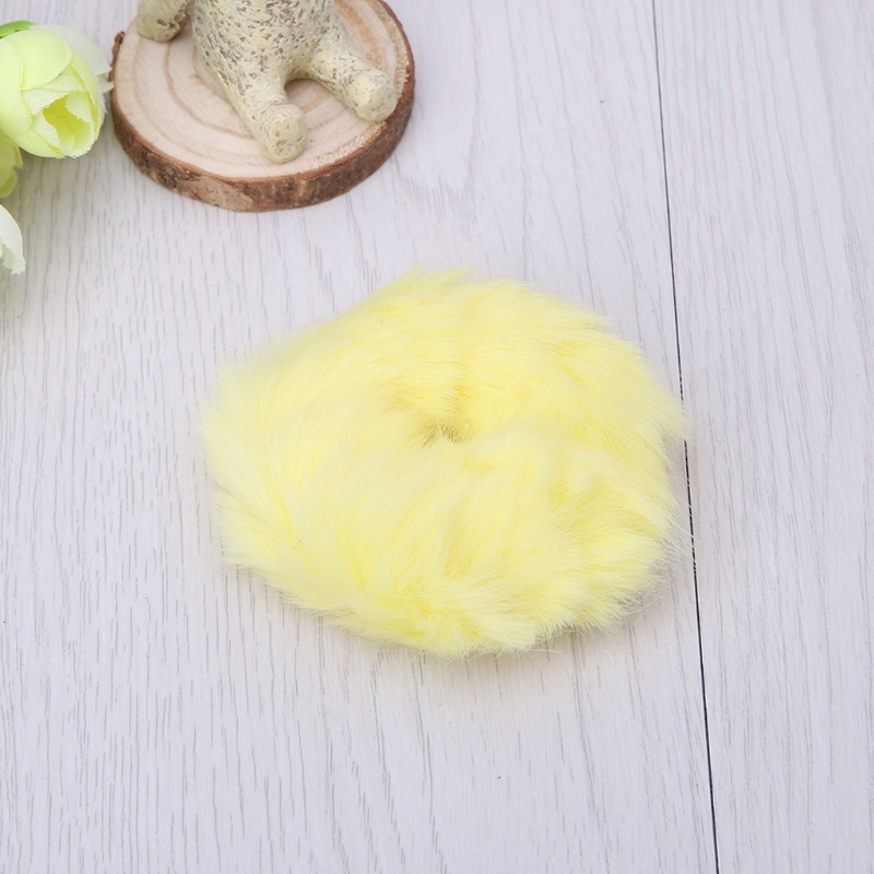 Dây buộc tóc cao su co giãn phối lông giả thời trang cho nữ