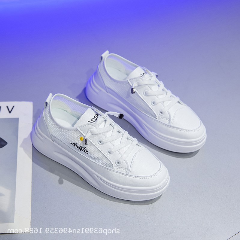 Giày sneaker nữ hoa cúc trắng, giày sneaker nữ đẹp cho bạn gái năng động cá tính