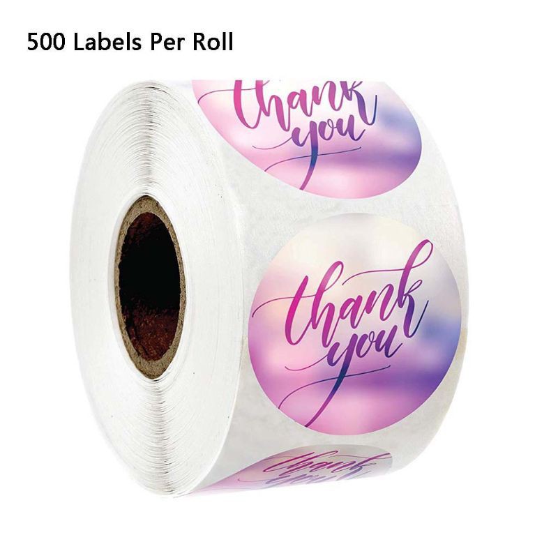 Cuộn 500 Miếng Dán Chữ Thank You Trang Trí Đa Năng
