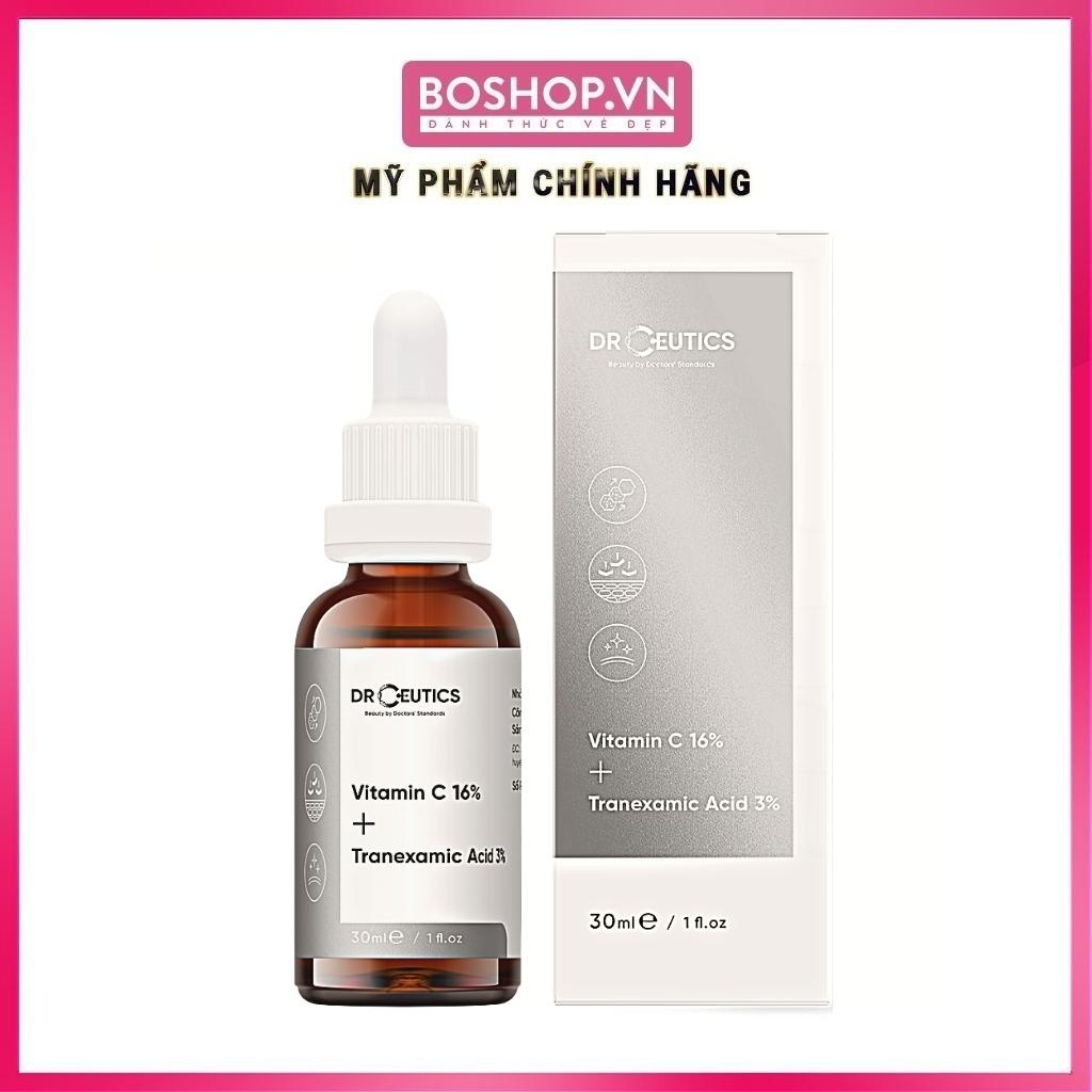 Serum DrCeutics Vitamin C 16% + Tranexamic Acid 3% Dưỡng Trắng Da, Mờ Thâm Nám 30ml