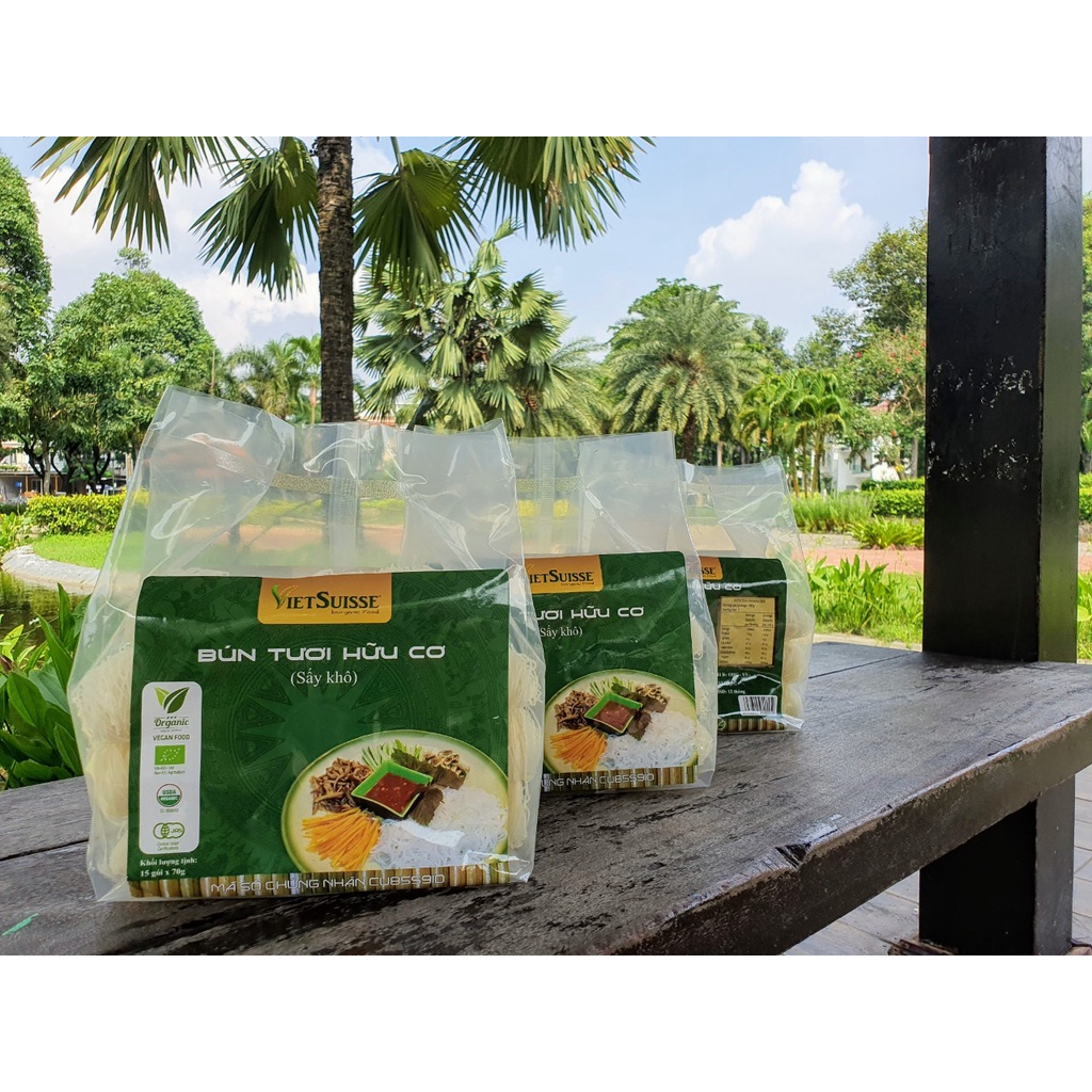 [VIETSUISSE] Bún tươi hữu cơ sấy khô gói to 15 vắt, bún khô tiện lợi cho bé ăn dặm và nấu ăn gia đình