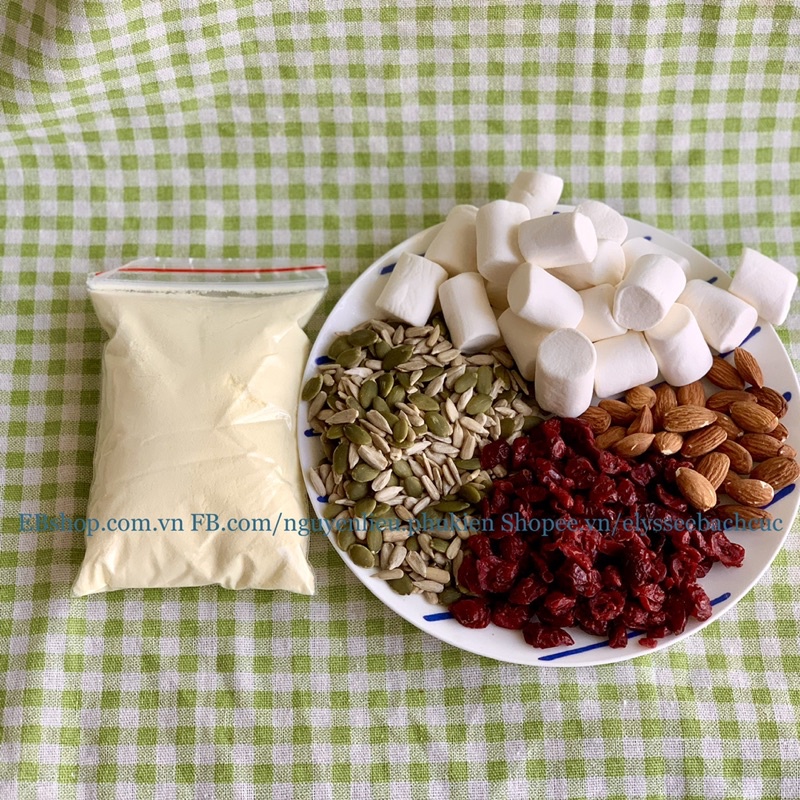 SET NGUYÊN LIỆU LÀM KẸO NOUGAT 600GR