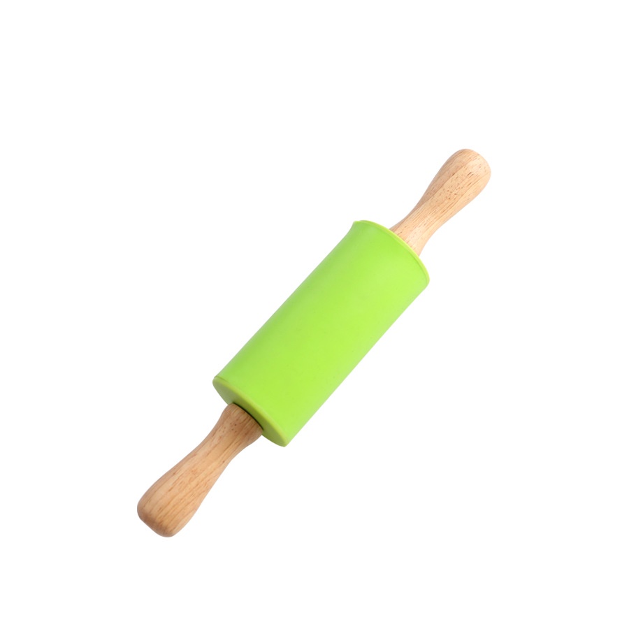 Cây cán bột lăn bột bằng silicon cán gỗ 22.5*4.3cm