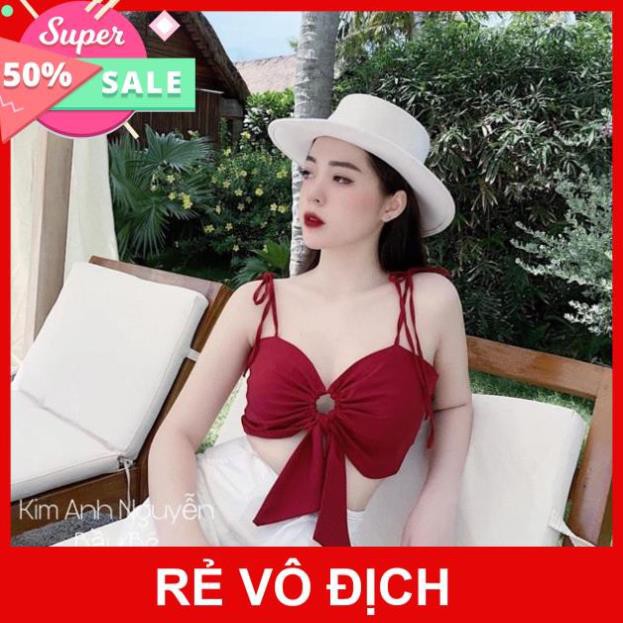 Bộ Áo 2 Dây Đỏ Kèm Quần Culottes ,Áo Nữ Nở Ngực Kèm Quần Dài Trắng Ống Rộng X058