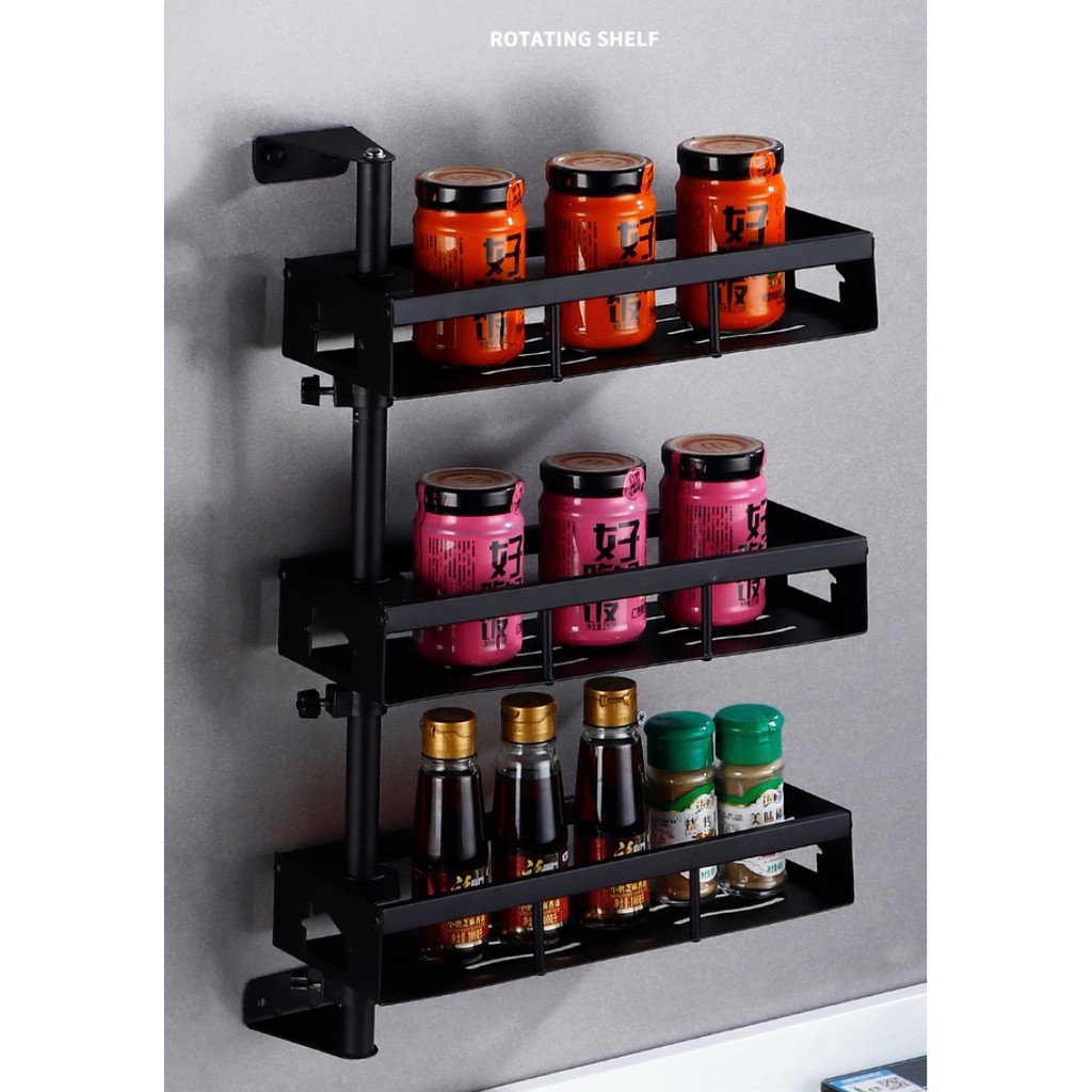 Kệ xoay 3 tầng màu đen