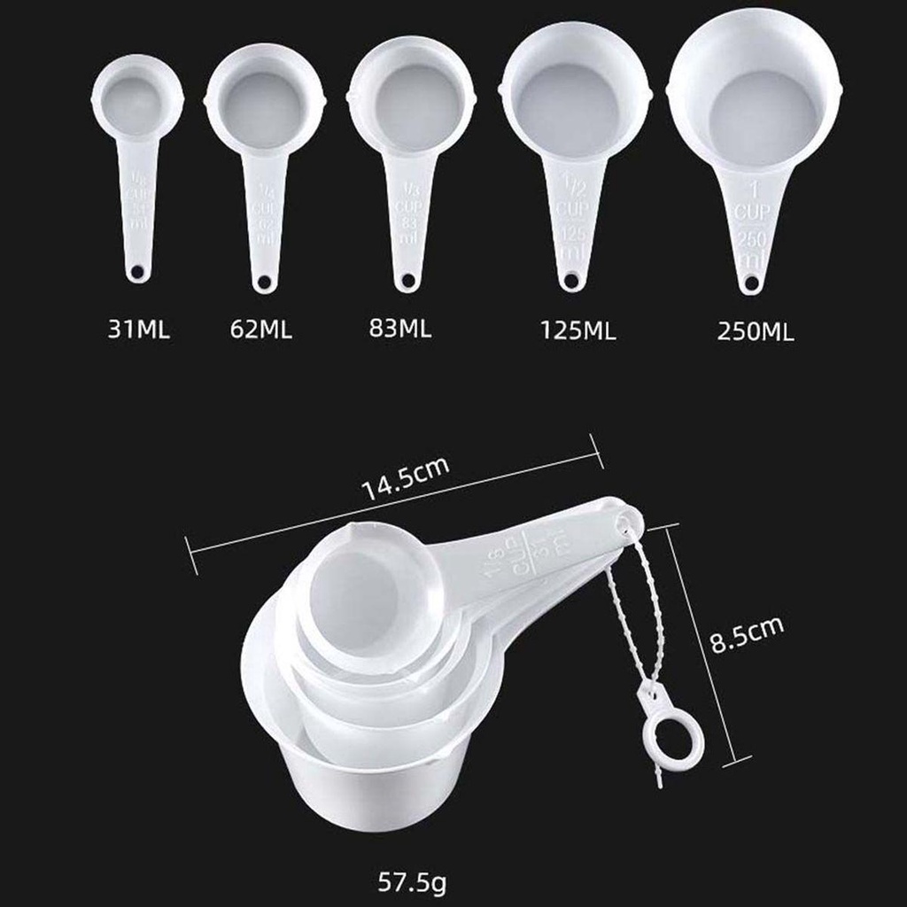 Bộ Muỗng Đo Lường Bằng Nhựa Tiện Dụng Khi Nấu Ăn