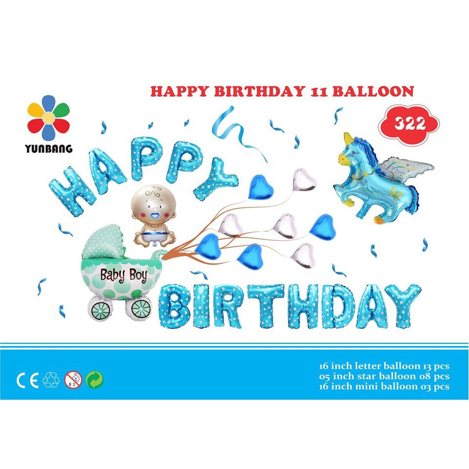 Set trang trí sinh nhật cho bé trai 110K
