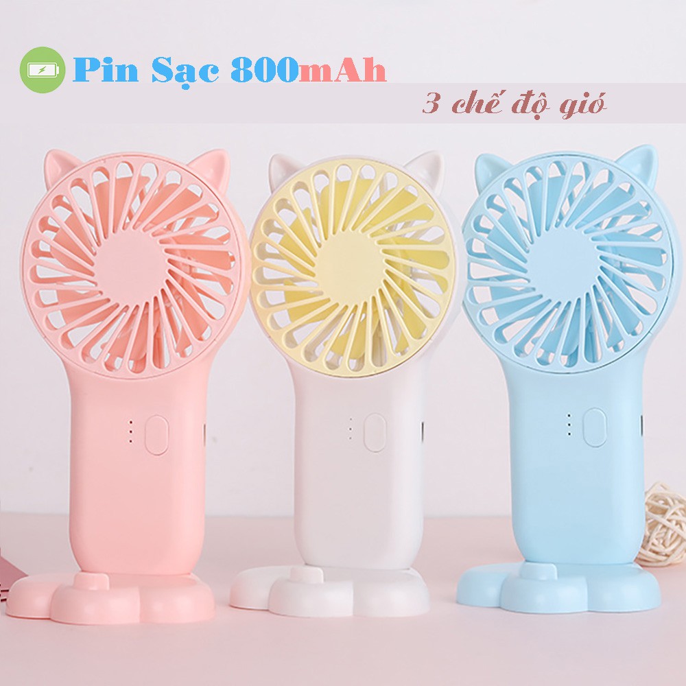 Quạt cầm tay mini tích điện Pocket Fan pin 800mAh với 3 chế độ gió