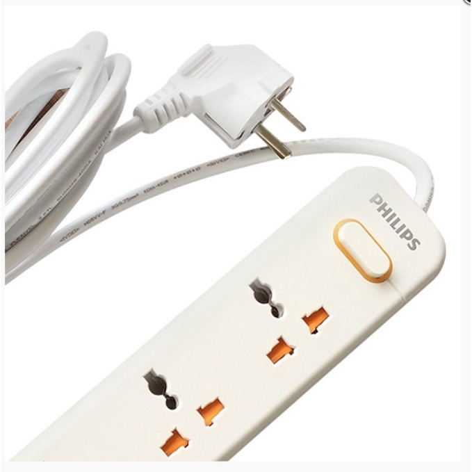 Ổ cắm điện dài 3m Philips SPN6248WB/74  (2 cổng sạc USB)