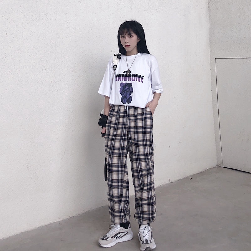 Quần Dài Ống Rộng Họa Tiết Sọc Caro 17n003 Phong Cách Harajuku Cho Nam Và Nữ | BigBuy360 - bigbuy360.vn