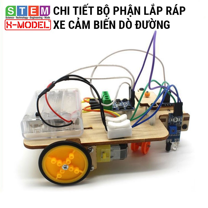 Đồ chơi STEM xe robot cảm biến dò đường tự động ST35 cho bé, Đồ chơi khoa học DIY| Giáo dục STEM X- MODEL