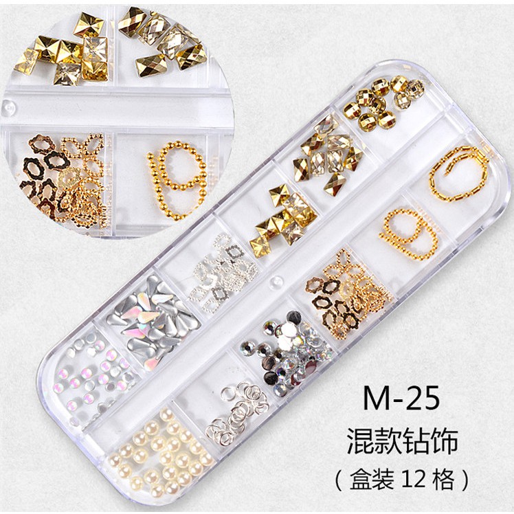 phụ kiện trang trí móng nail mix charm  xích đa dạng