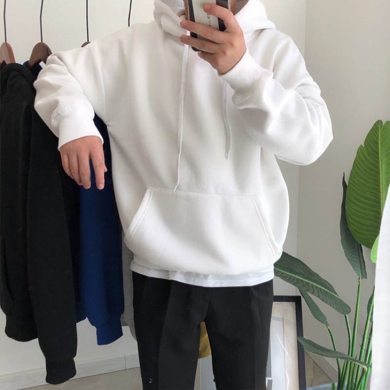 Áo hoodie trơn nam nữ unisex form rộng Hàn Quốc, áo nỉ cotton dày ấm áo hoodie sweater Ryan