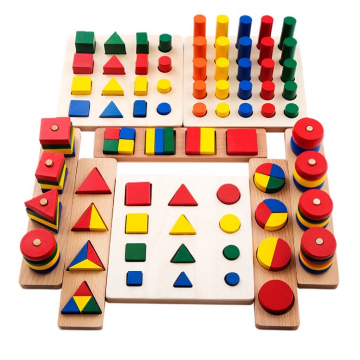 Đồ Chơi Bộ Giáo Cụ Montessori 8 Chi Tiết, Đồ Chơi Gỗ An Toàn Cho Trẻ Từ 3 Đến 6 Tuổi TRITUEVIET