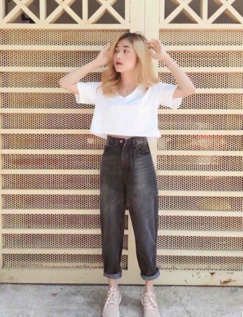 [Giá siêu rẻ] Quần baggy jeans wash xám đen, kèm ảnh thật