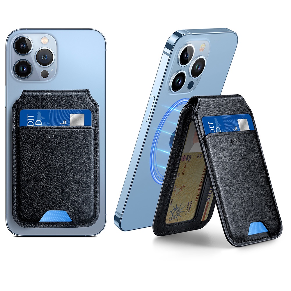 Ví Da ESR Magnetic Kiêm Giá Đỡ HaloLock Vegan Leather Wallet Stand Có Thể Điều Chỉnh Dành Cho iPhone