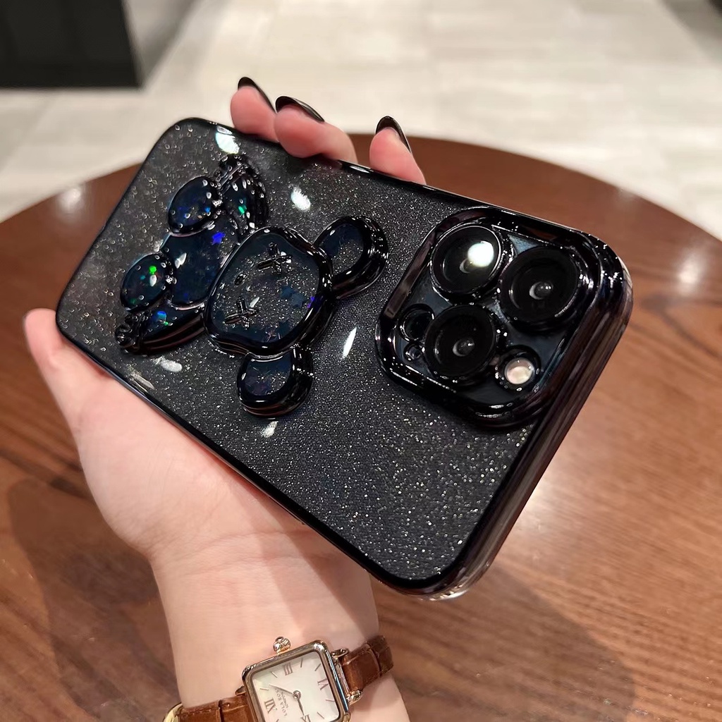 【VẬN CHUYỂN NHANH】ốp lưng điẹn thoại Mềm Mạ Điện Hình Gấu Violent Cho Iphone 14 13 Pro Max 12 11 Pro Max