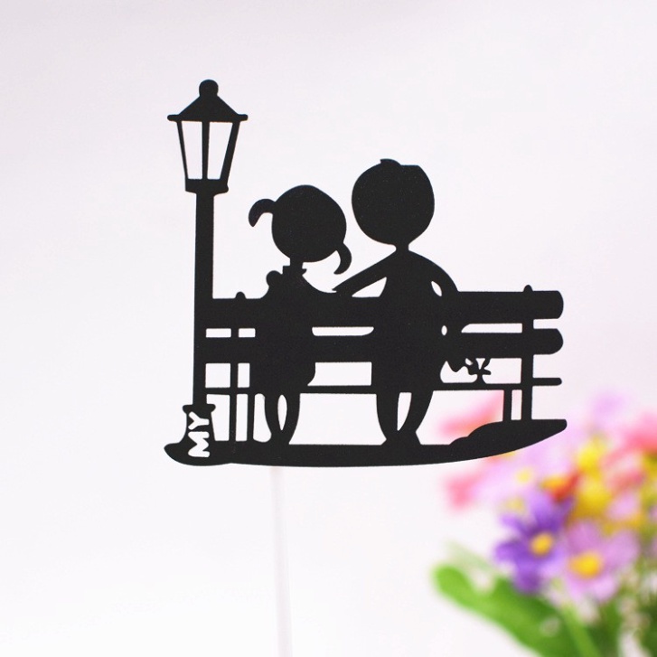 10 Que cắm khung chữ happybirday loại 2 trang trí bánh kem, trang trí bánh sinh nhật