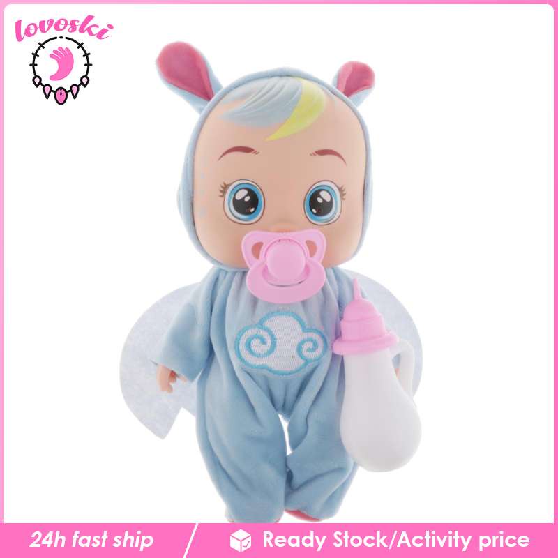 [Lovoski] Búp Bê Em Bé Giống Thật Có Thể Khóc Ăn Được Tương Tác Đồ Chơi Nước Mắt Thật Làm Quà Tặng