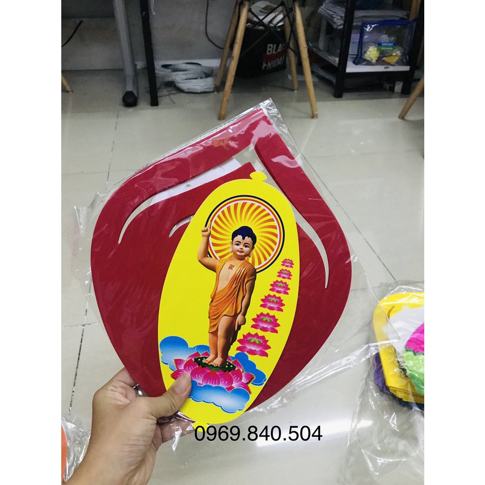 Lồng đèn hoa sen In hình Phật- xuyên sáng. trang trí lẽ Vu lan lễ Phật Đản, kích thước lớn giá tốt HCM