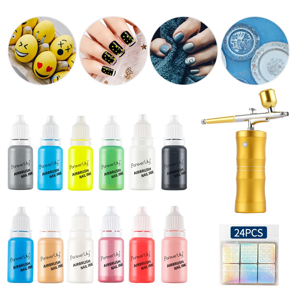 Sơn móng FOREVERLILY dạng xịt nghệ thuật màu đậm 10ml