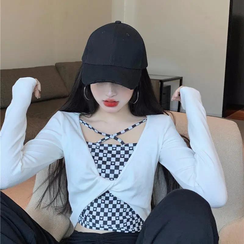 Áo Thun COZOK Tay Dài Họa Tiết Sọc Caro Hợp Thời Trang