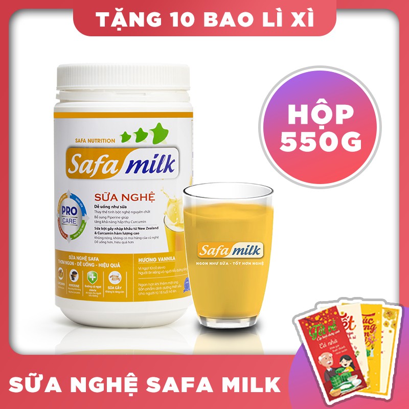 Sữa nghệ Safa Milk - Hộp 550g - CHÍNH HÃNG 100% - Trợ giá mùa dịch