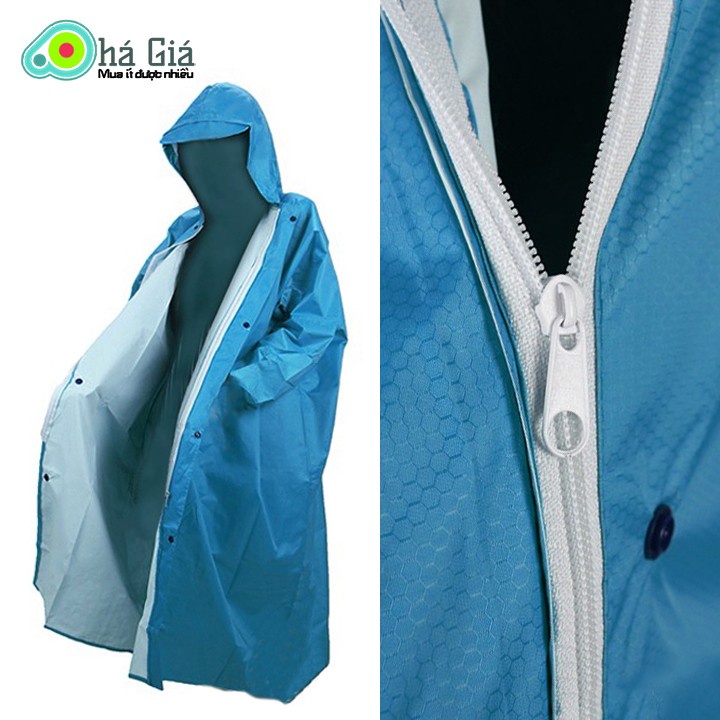 Áo Mưa Măng Tô Da Cá Dây Kéo Trước Vải Dù Cao Cấp PUKITO RAINCOAT