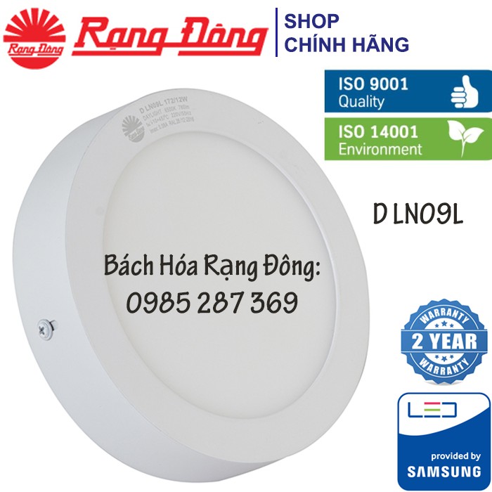 Đèn LED Ốp Trần Rạng Đông 12W Փ172, ChipLED Samsung Model: D LN09L 172/12W