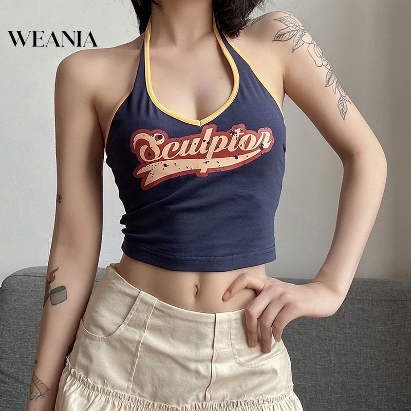 Áo Croptop Hai Dây In Họa Tiết Phong Cách Hàn Quốc