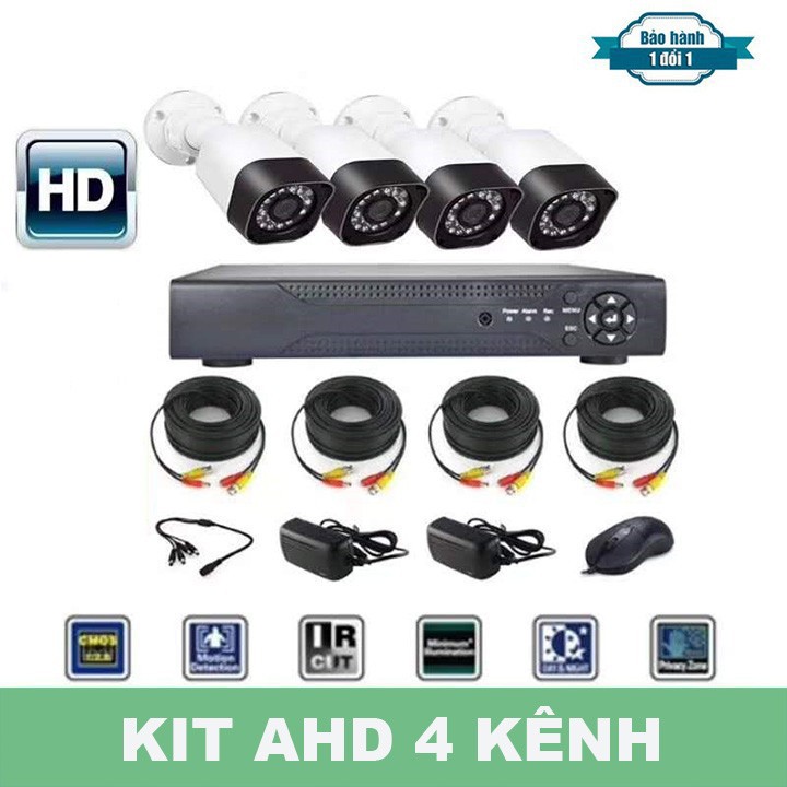 Bộ Camera giám sát KIT AHD HD - Trọn Bộ Camera AHD 4 Kênh