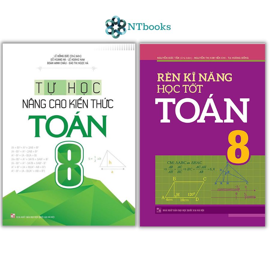 Sách - Combo Rèn Kĩ Năng Học Tốt Toán Lớp 8 + Tự Học Nâng Cao Kiến Thức Toán Lớp 8