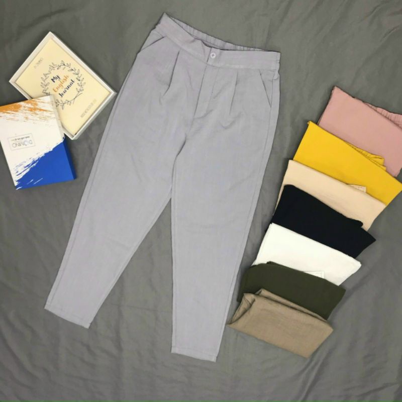 Quần baggy vải đũi cực kỳ trẻ trung phong cách ||